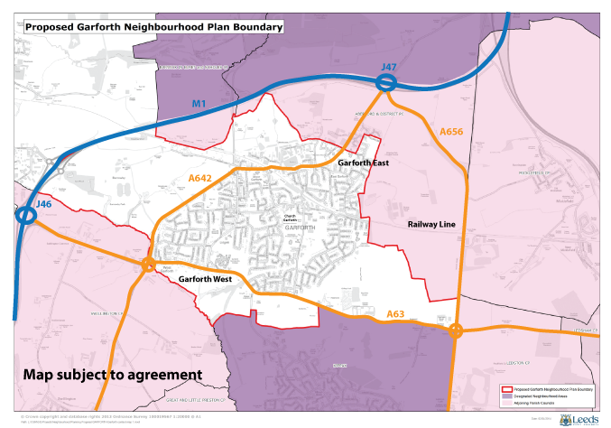 Proposed Garfortth Neighbourhood plan boundary